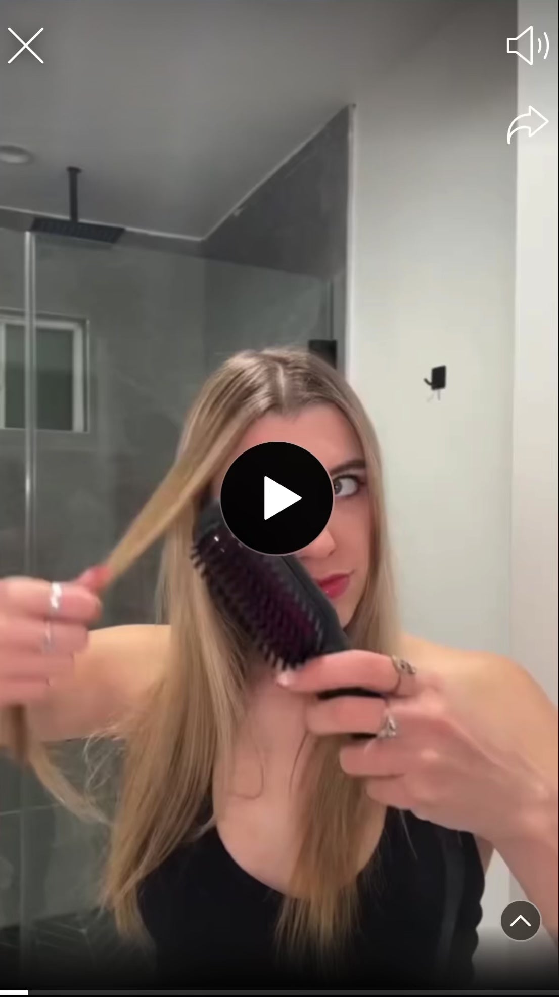 TYMO Cordless Hair Straightener Brush - Black